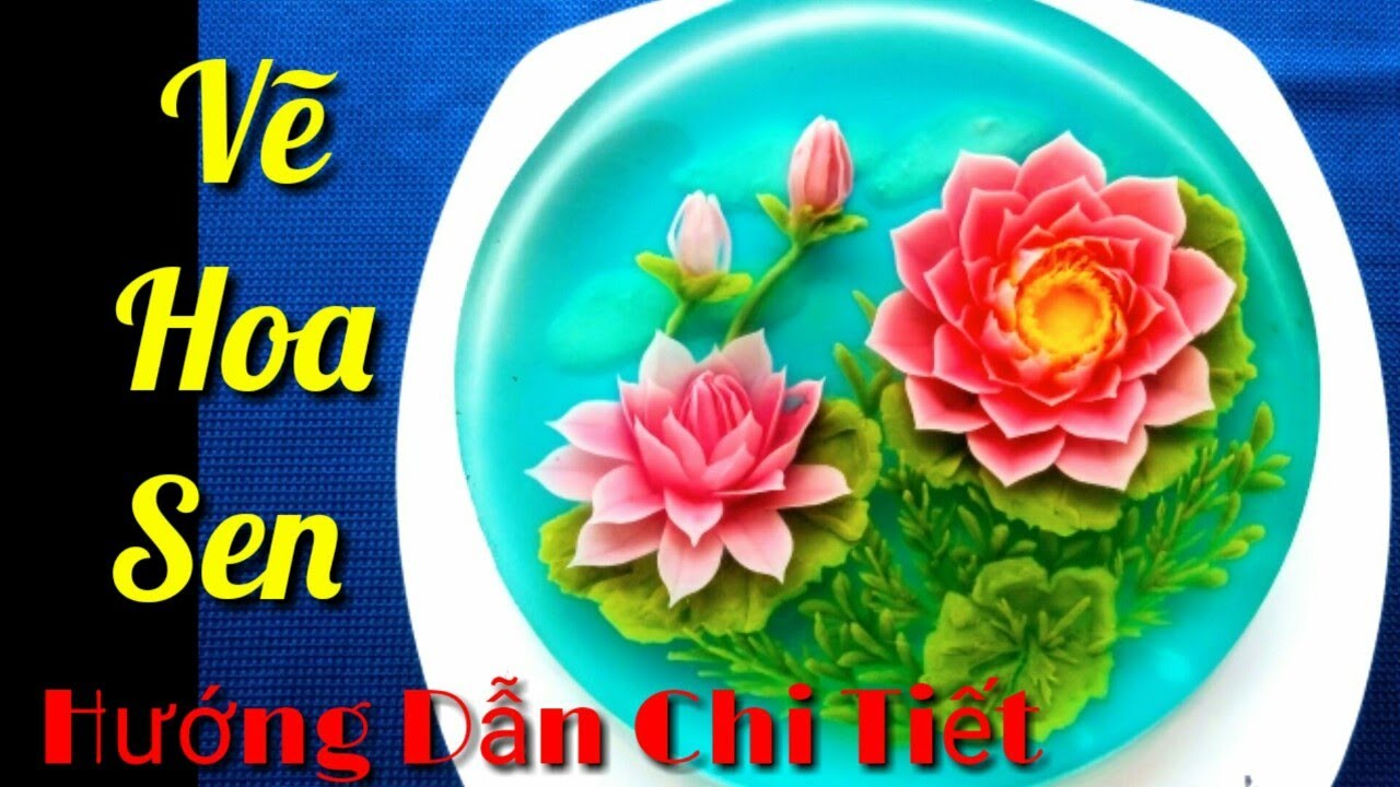 Thạch Rau Câu 3D - Hướng Dẫn Chi Tiết Vẽ Hoa Sen Bằng Kim Thiết Kế