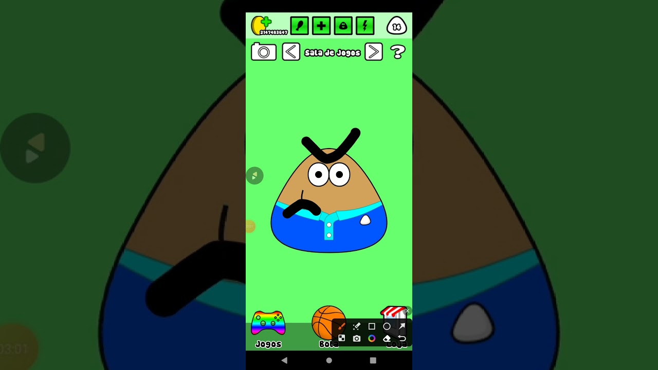 O Pou Fez Birra No Shopping Chorando que ele quer a televisão de samsung