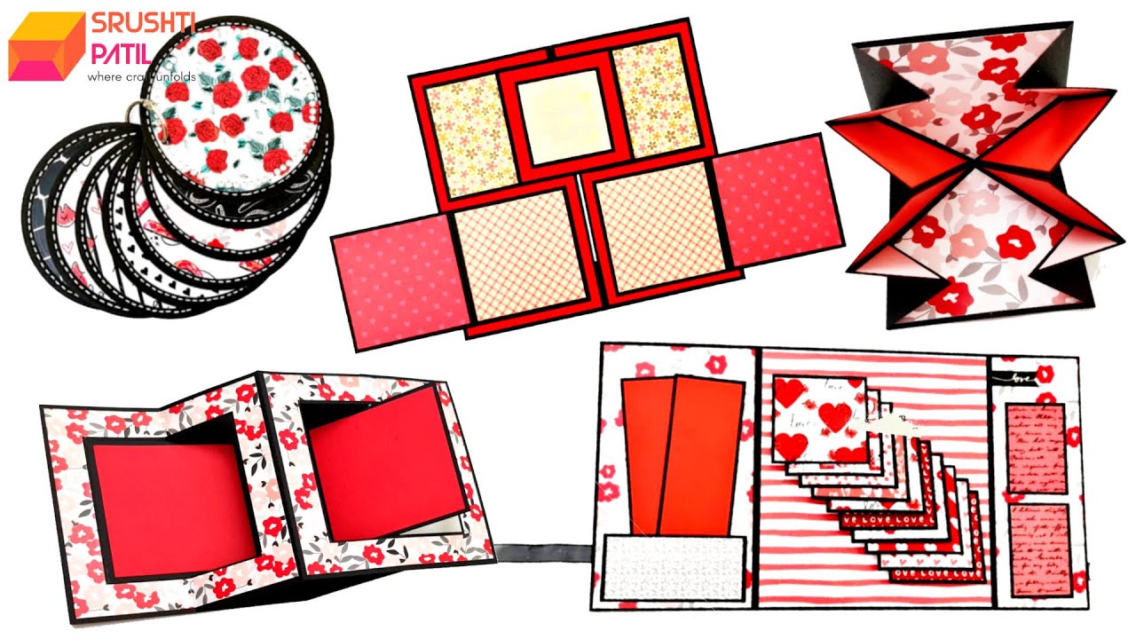 5 Easy Greeting Cards /Easy Scrapbook Cards Tutorial by Srushti Patil | Combo No.06