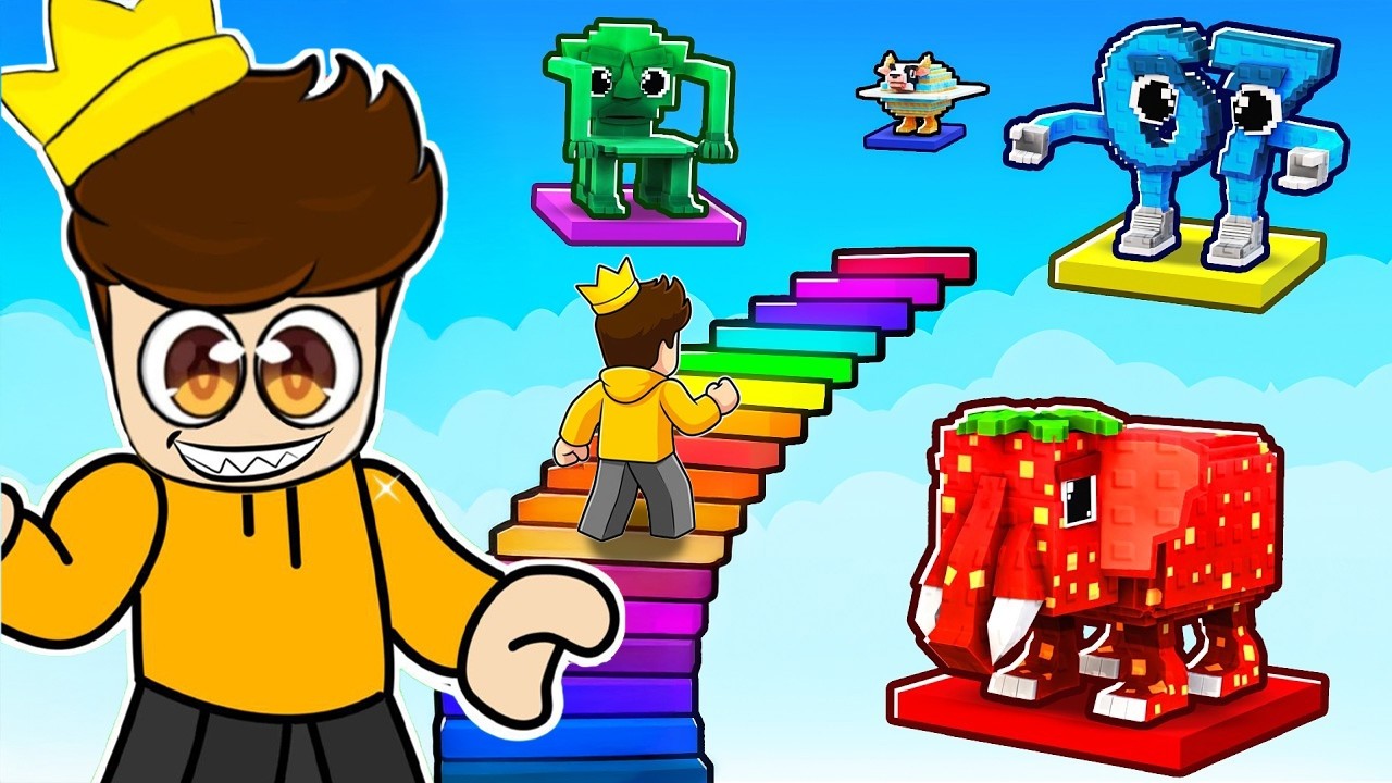NOOB TO PRO IN ROBLOX BUILD STAIRS FOR BRAINROTS!!
