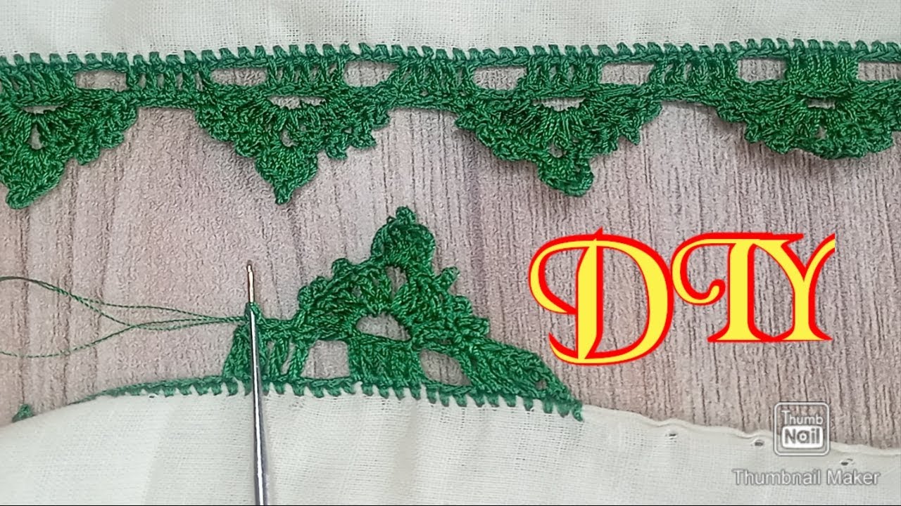 Knitting Crochet Saree Border Work Tutorial | Quresia Lace Pattern DIY