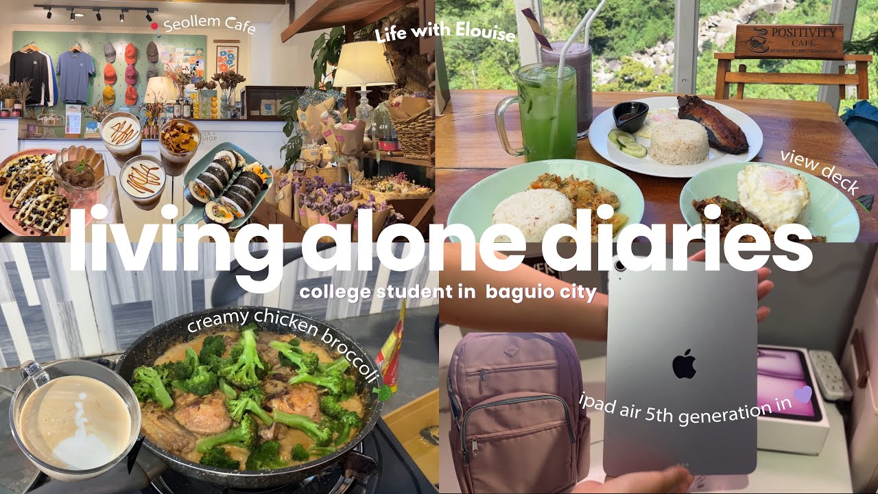 living alone in the philippines | chicken broccoli, camp 7 viewdeck, korean cafe, ipad air 💜