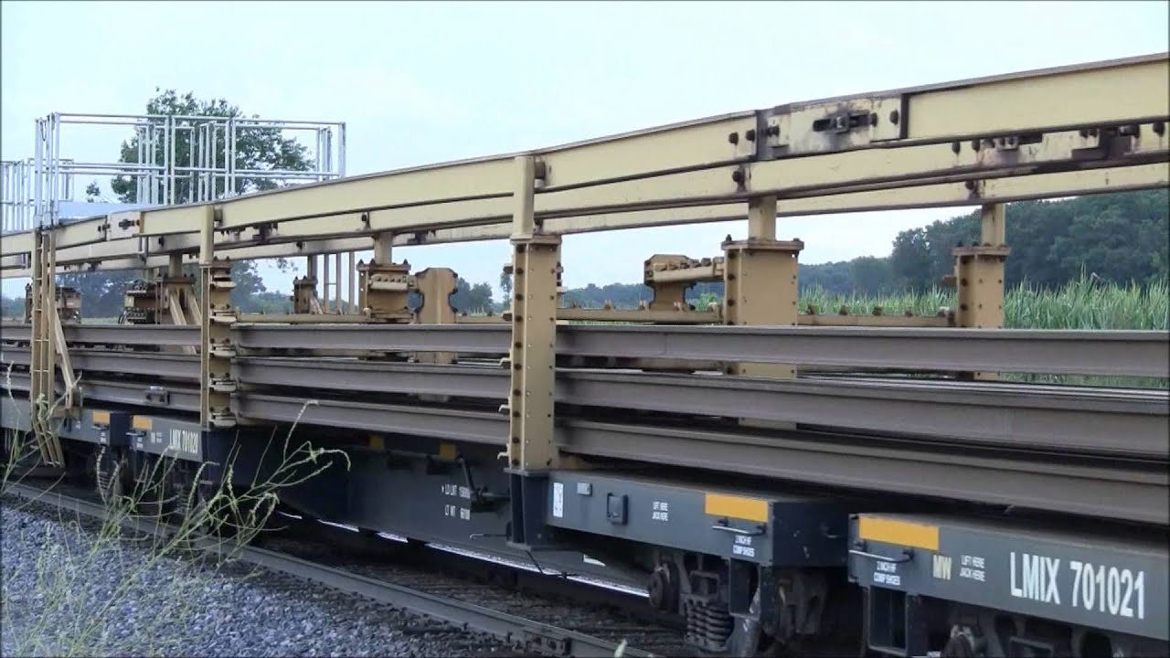 Rail Train Laying Rail Through Elk Mound, WI