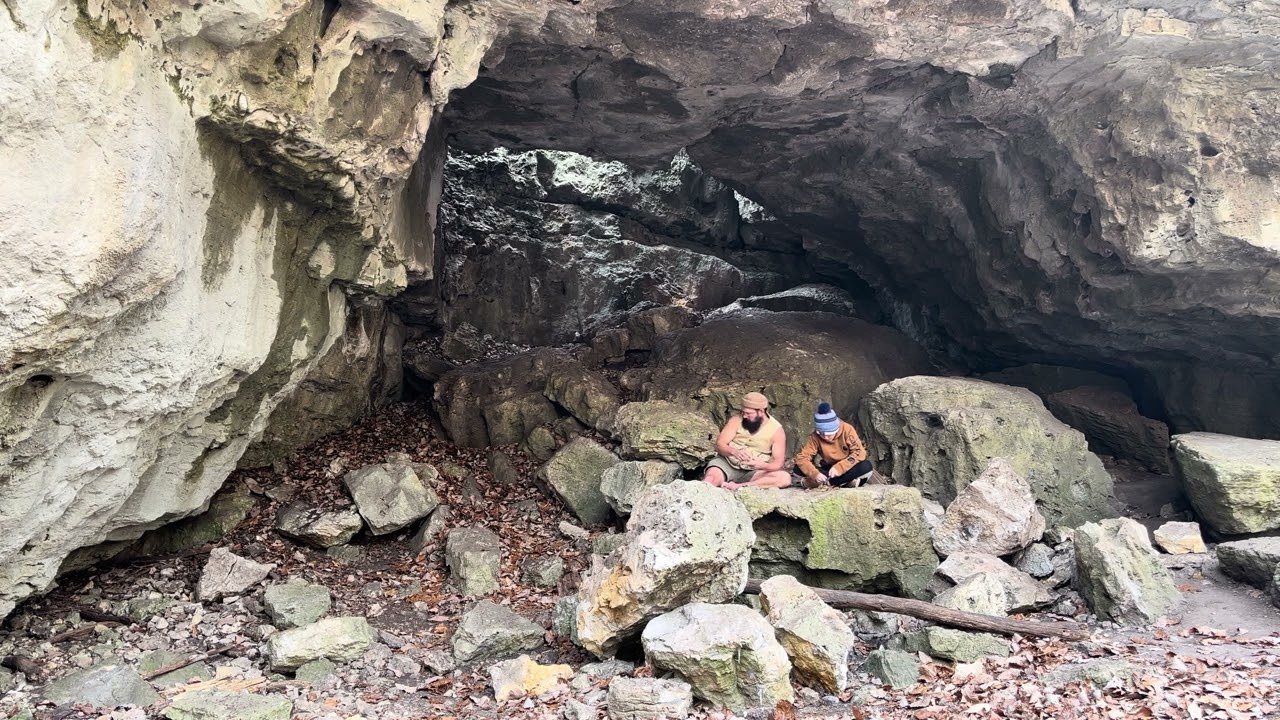 Caveman and caveboy, Keep at it. #cavemen #primitiveskills #bushcraft #fire