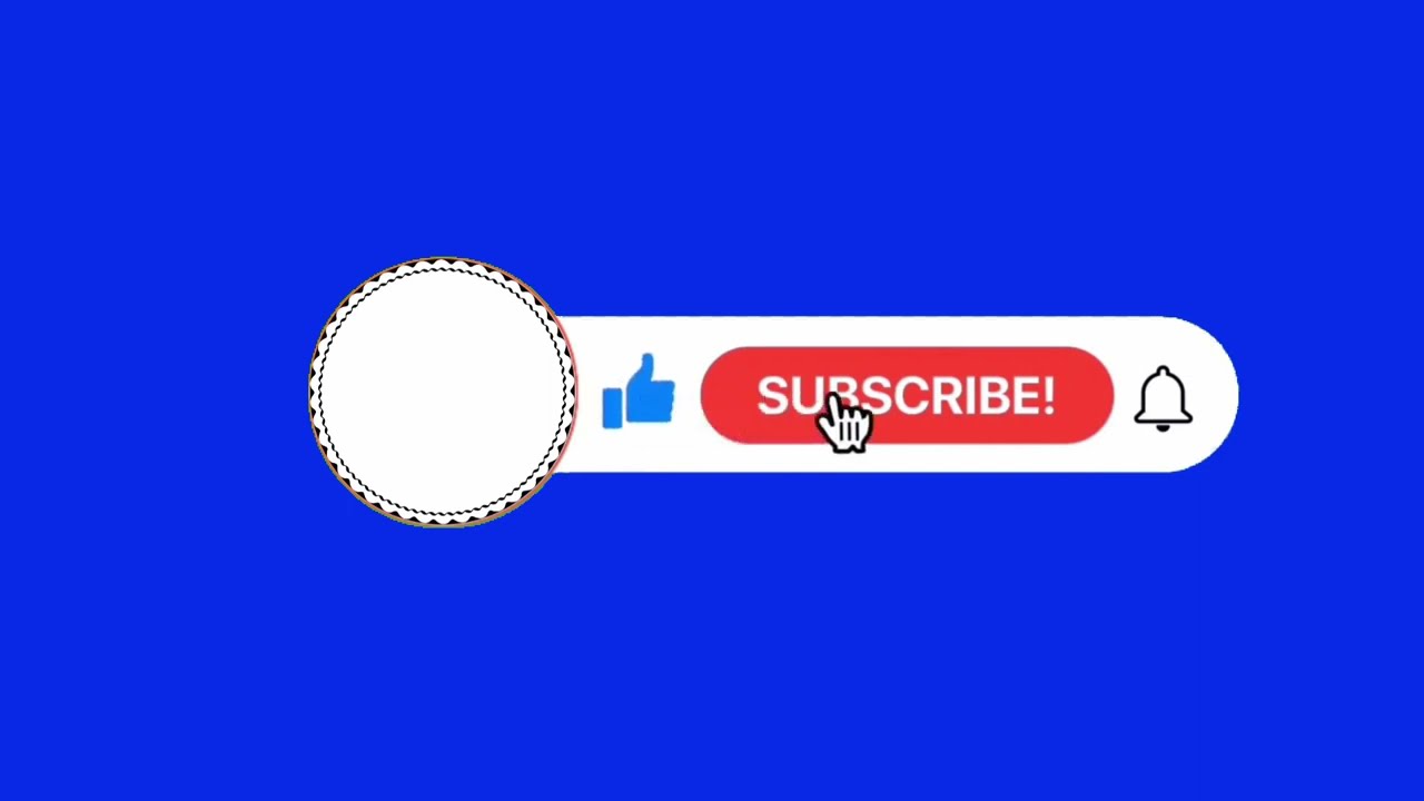 No Copyright, Subscribe and Bell icon intro sound animation    Blue Screen Subscribe Button Animated