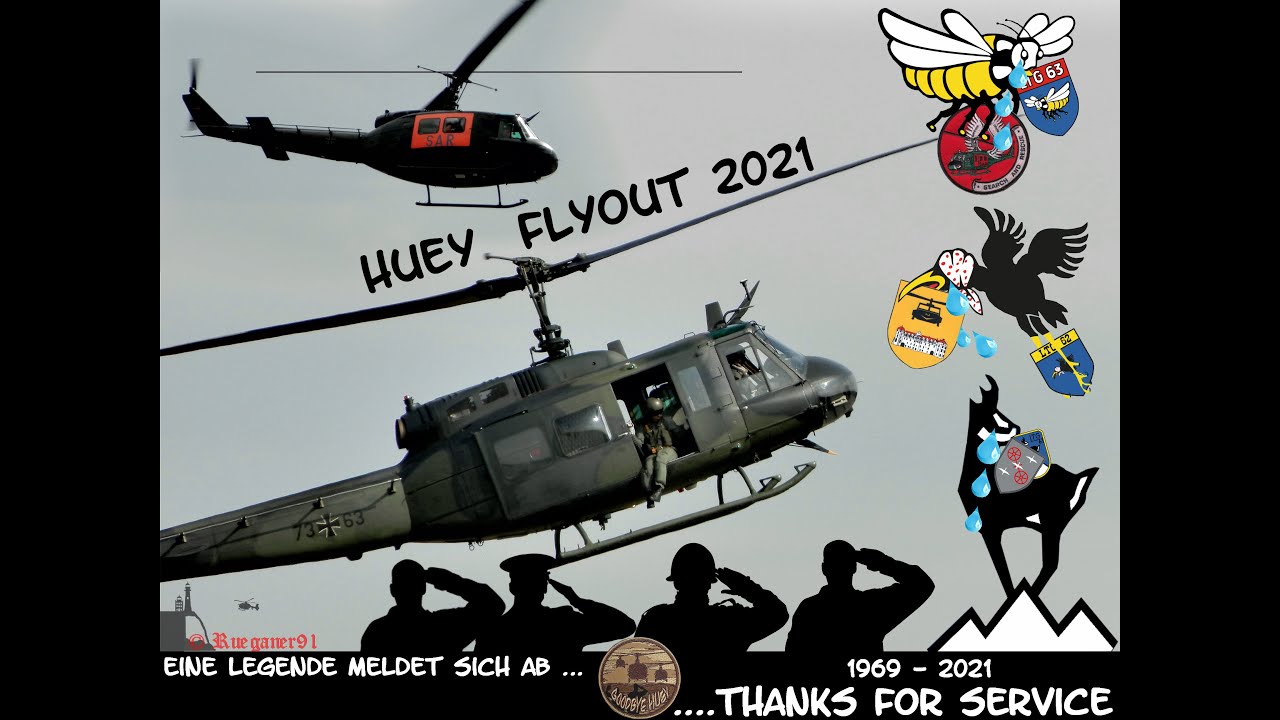 [HD] Huey Bell UH 1D The Sound of rescue leave Germany !Time to say Goodbye ... Thanks for service .