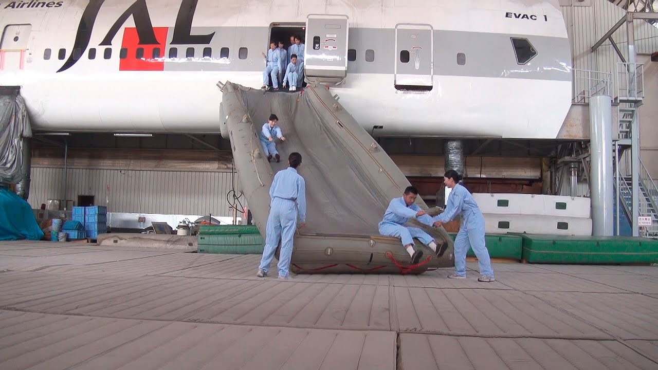 JAL 客室乗務員 緊急脱出訓練 陸上編　（離陸中断）  ほぼノーカット CA EVAC Training at Land