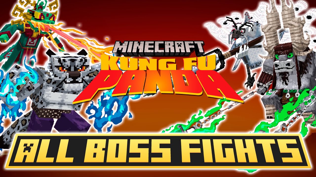Minecraft Kung Fu Panda DLC - All Boss Fights