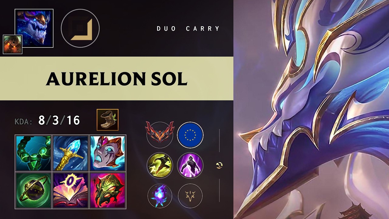 Aurelion Sol Bot vs Draven - EUW Grandmaster Patch 26.16