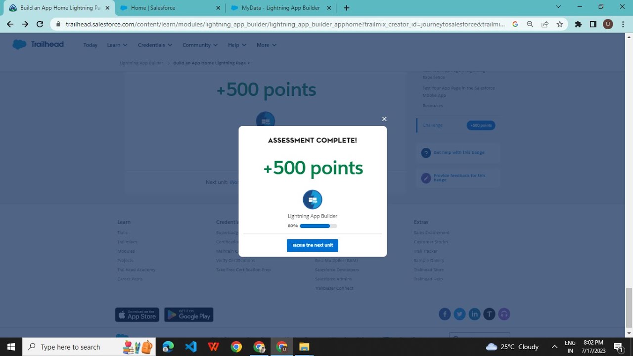 Lightning App Builder | Build an App Home Lightning Page | Trailhead/Salesforce