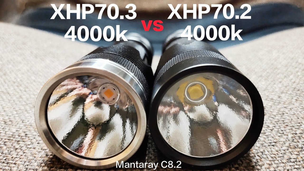 XHP70.3 Hi 4000k 90 cri vs XHP70.2 4000k (Mantaray C8.2 host, 6v 5a driver)