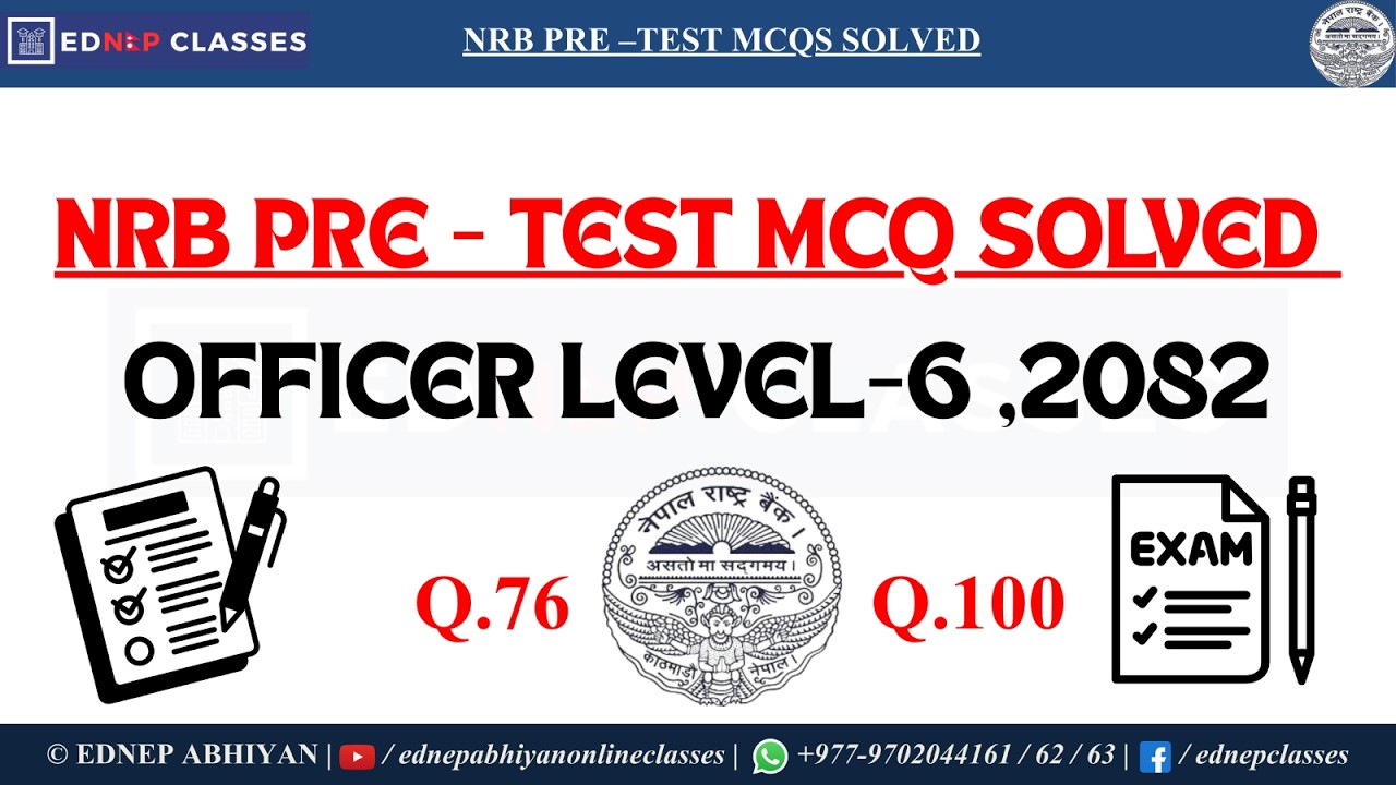 NRB Officer Level-6 Pre-Test 2082 | All MCQs Solution & Explanation | Part-4 | Recent Exam Analysis