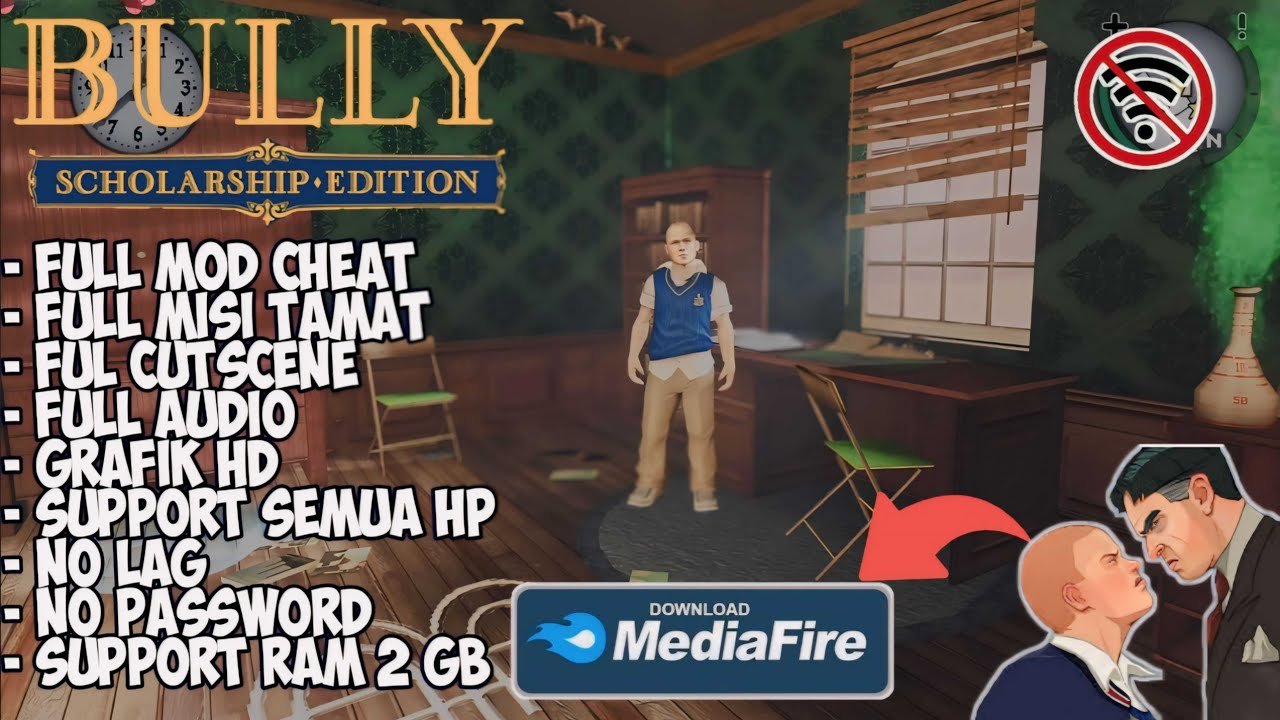 BULLY ANNIVERSARY EDITION ORIGINAL DI ANDROID || FULL MOD CHEAT SUPPORT SEMUA HP || SIZE 900MB!!