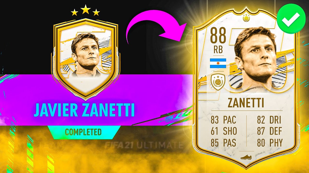 88 'ICON' ZANETTI SBC CHEAPEST SOLUTION - #FIFA21 88 Javier Zanetti Mid ICON SBC Cheapest Way