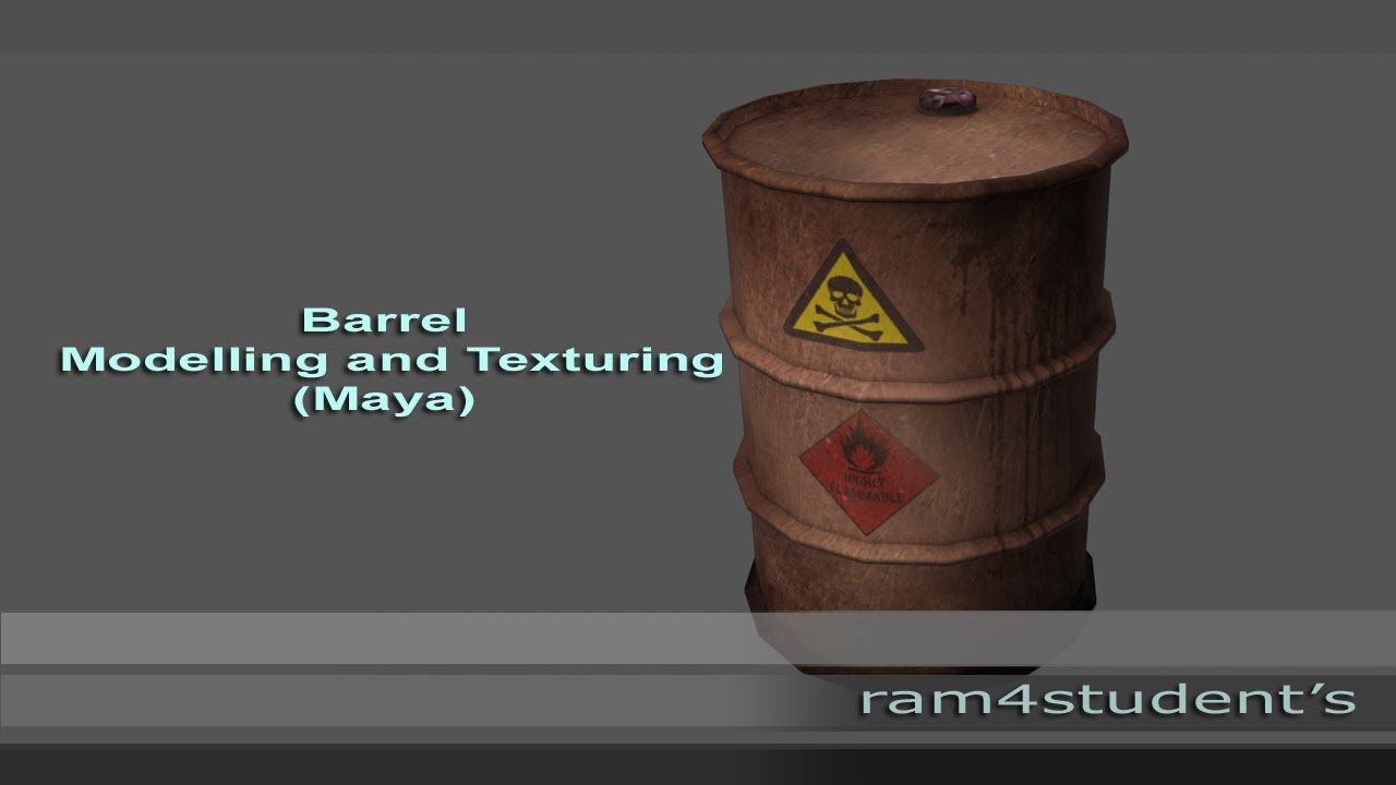 Maya-Barrel Modelling , Unwrapping and Texturing