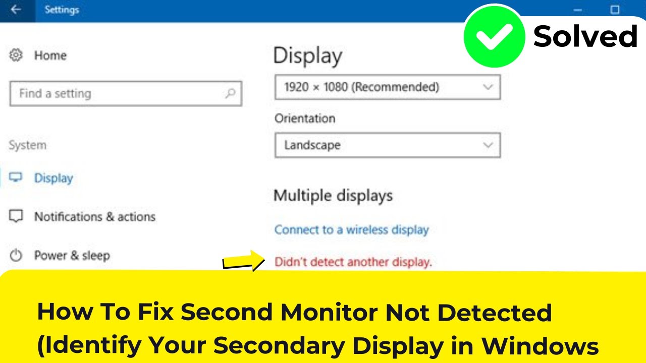 How To Fix Second Monitor Not Detected (Identify Your Secondary Display in Windows 11)