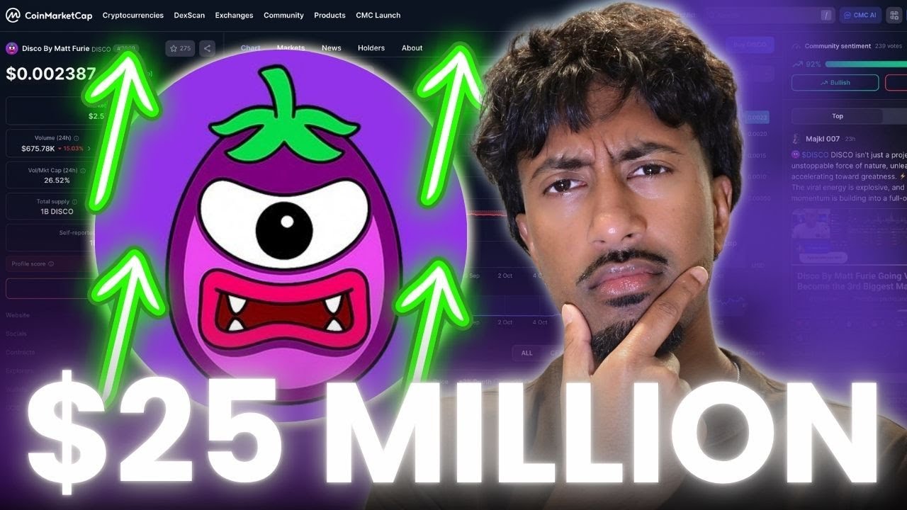 $DISCO ВЫРОСЛА НА 400%... СЛЕДУЮЩАЯ ЛУЧШАЯ МОНЕТА С МЕМОМ МЭТТА ФЬЮРИ УЖЕ ЗДЕСЬ!
