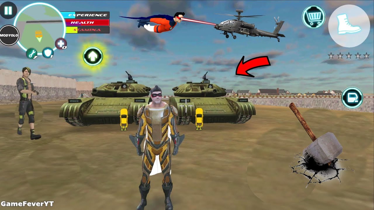 Superhero (Superhero with Dual Blackout Military Tanks) Huge Satellite Hammer - Android Gameplay HD