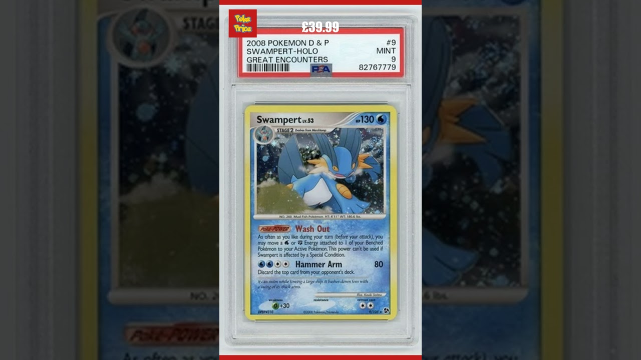 NEW LISTINGSwampert Holo 9/106 Great Encounters PSA 9 Mint Pokemon Card