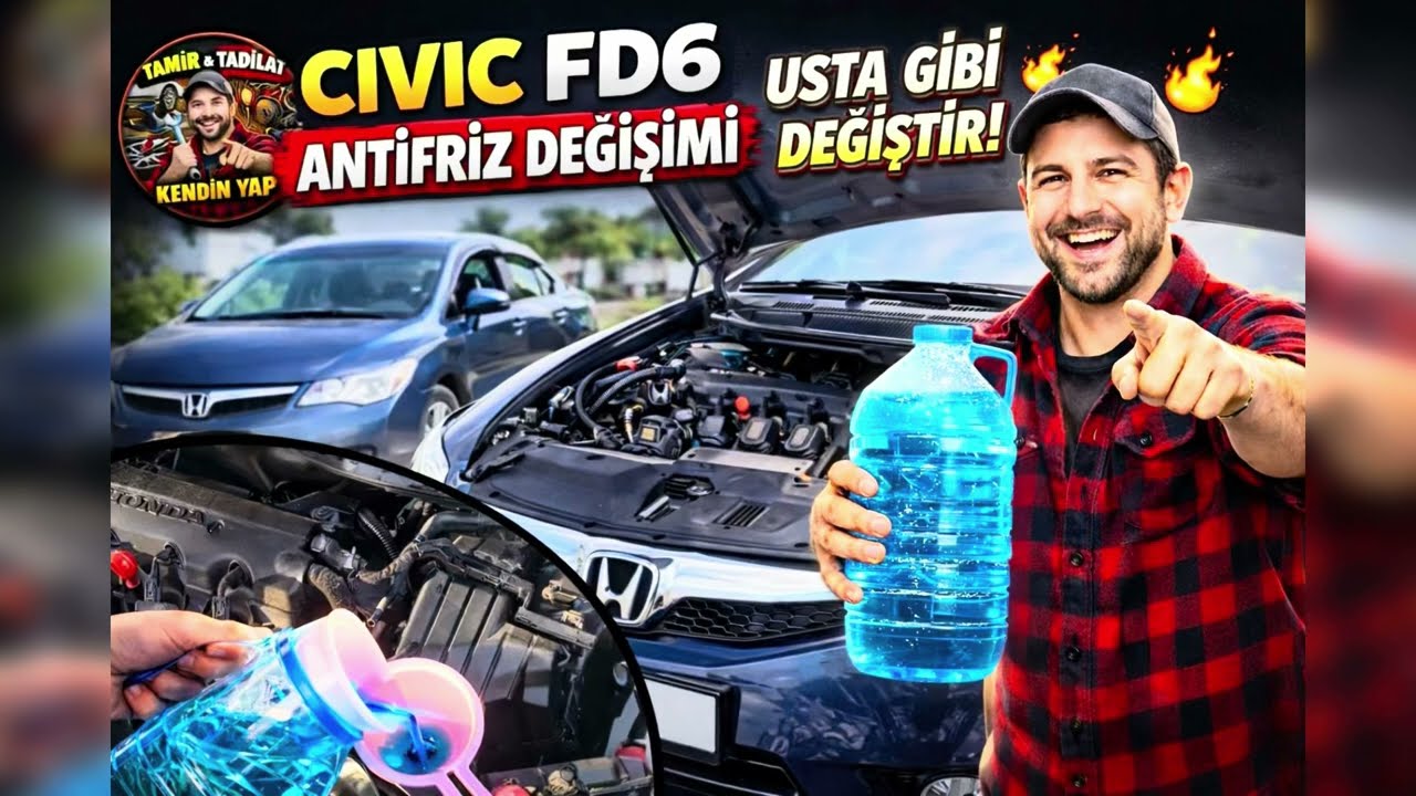 CİVİC FD6 ANTİFRİZ DEĞİŞİMİ. USTA GİBİ DEĞİŞTİR - KENDİN YAP! #reklamdeğildir 