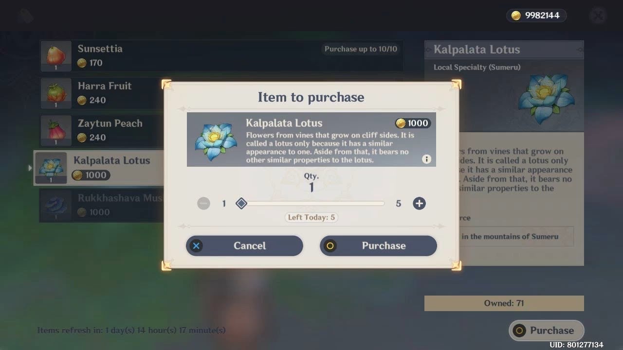 Aramani the NPC that sell's Kalpalata Lotus & Rukkhashava Mushrooms | Genshin Impact | Nahida
