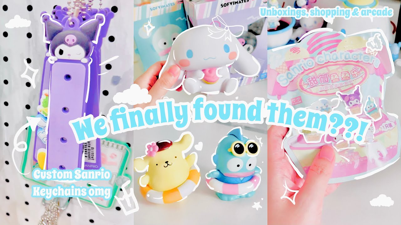 🩵☁️ Customising Sanrio Keychains 🥹✨ shopping, arcade 🎀 unboxing vlog 🇸🇬
