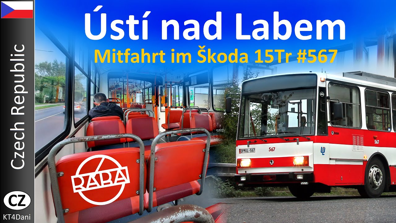 【4K】ÚSTÍ NAD LABEM TROLLEYBUS - RÁBA Škoda 15Tr Nr.567  (2021)
