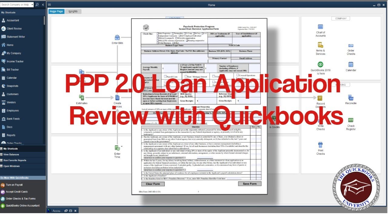 Обзор заявки на кредит PPP 2.0 с помощью Quickbooks