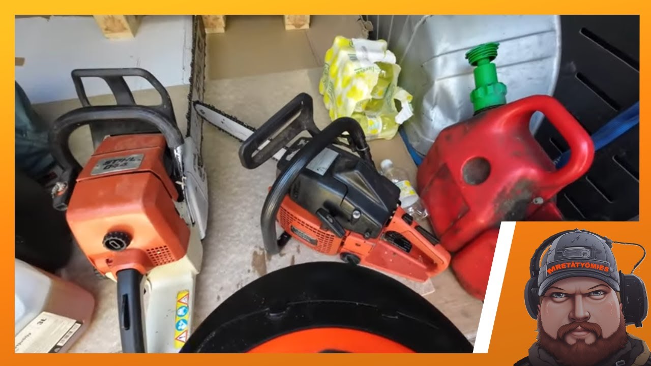 tuulen kaadot sahoilla Husqvarna 435, 242XP Dolmar 115, STIHL 044 mukana