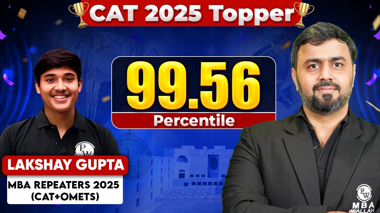 🎉 CAT 2025 Result Topper LIVE Celebration! 🎉 | Lakshay Gupta  on 99.56%ile | MBA Repeater 2025