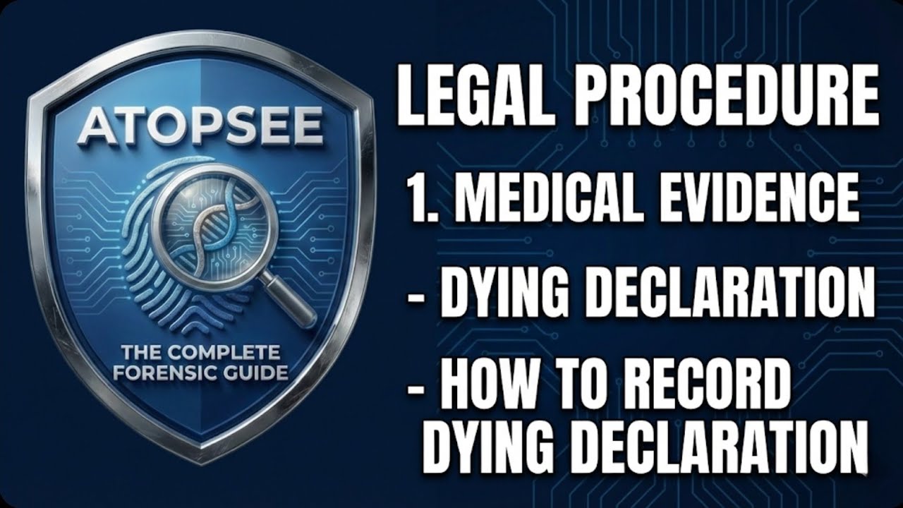Legal procedure-medical evidence-how to record dying declaration