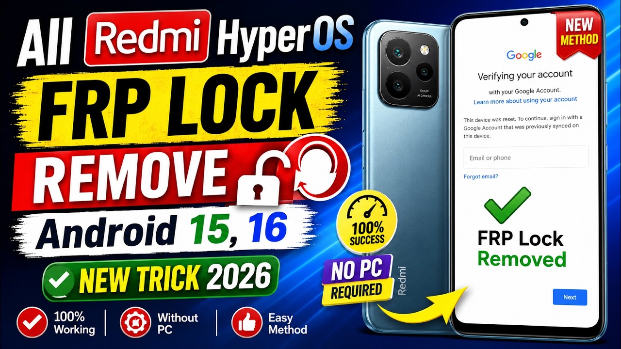 All Redmi Frp Bypass New Trick / All Redmi HyperOS Frp Unlock 2026 / Without Pc
