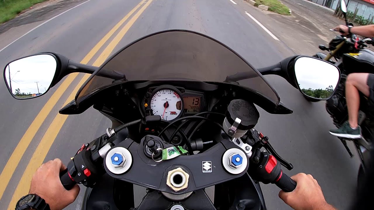 Testando Suzuki GSX-R 750 SRAD 2008 (FIZ UM RACHA CONTRA MINHA PRÓPRIA MOTO)