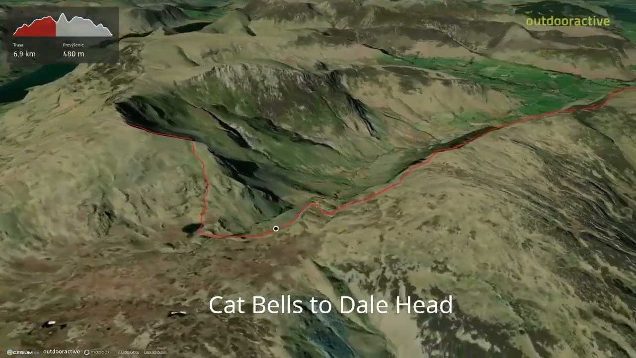 Cat Bells to Dale Head ∆ hiking trails ∆ 3d-trail.com/england/