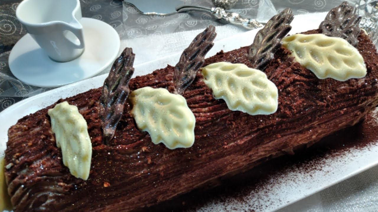 Bûche roulée à la crème de marron et mascarpone/très facile et délicieuse