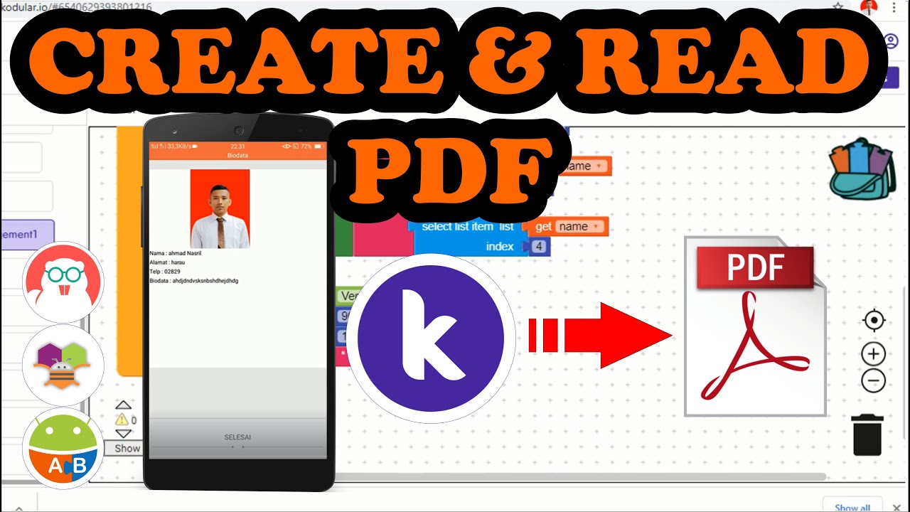 Create & Read Pdf - Kodular | MIT App Inventor | Appybuilder | Thunkable