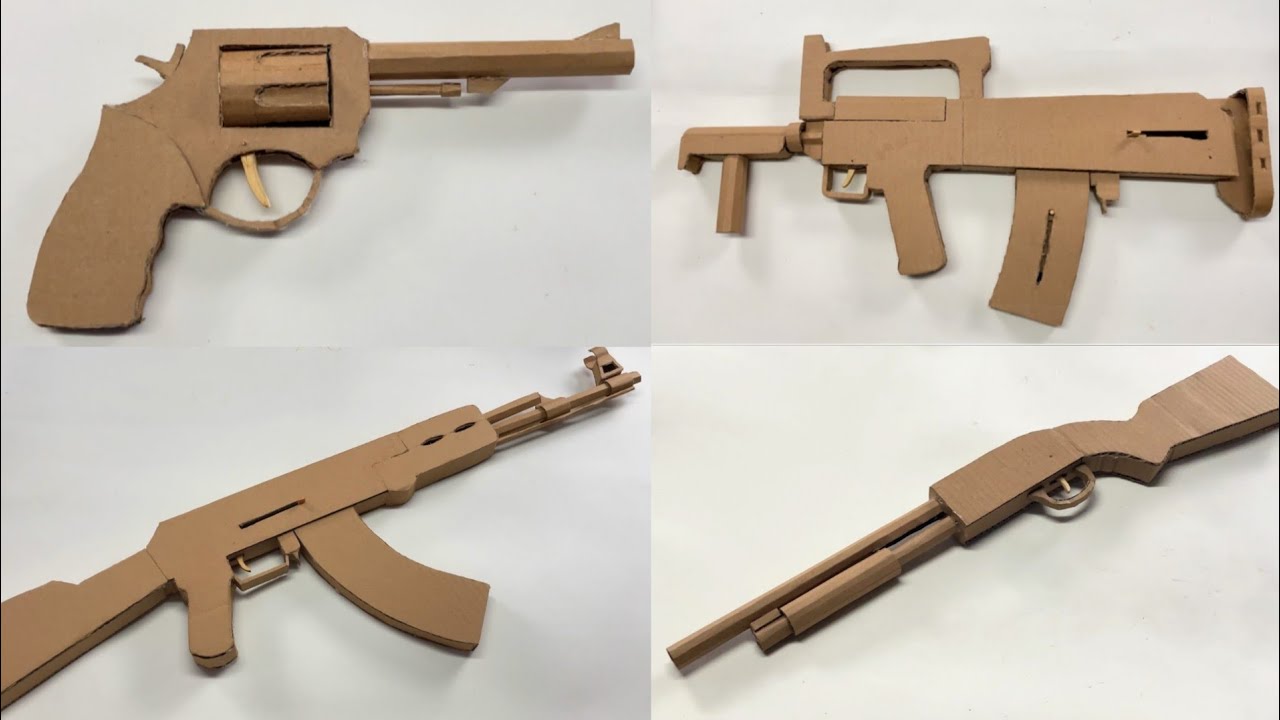 4 INCRÍVEIS ARMAS DE PAPELÃO QUE VOCÊ PODE FAZER EM CASA