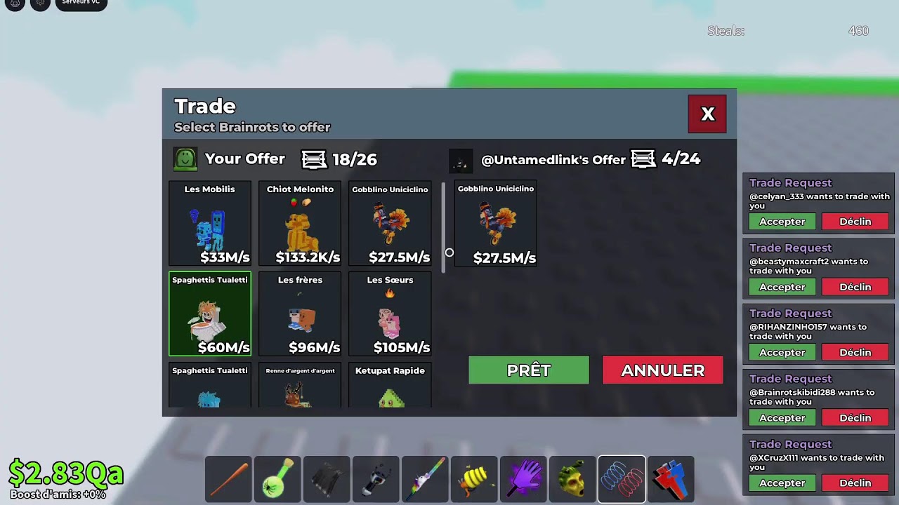 Trade avec machine ( pseudo Victor283008)cherche garama et capitano