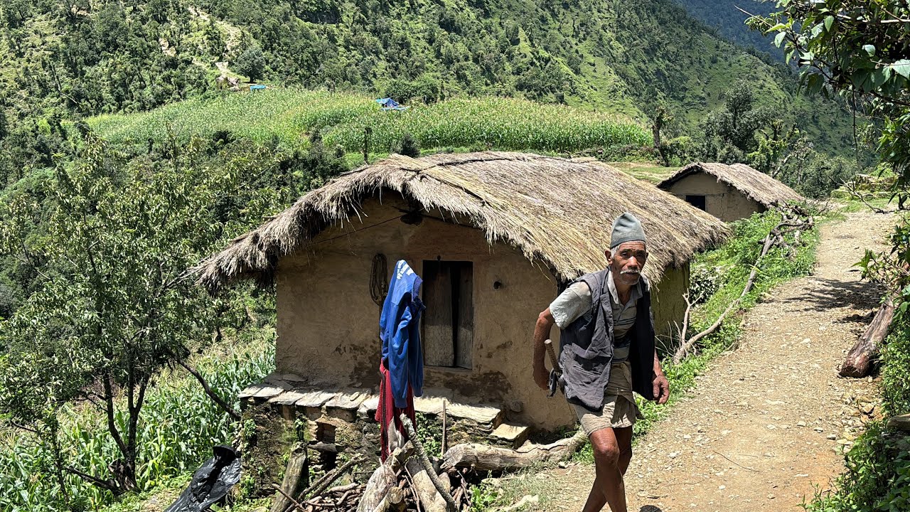 The old people in Nepali mountain village | most peaceful and relaxing mountain village |