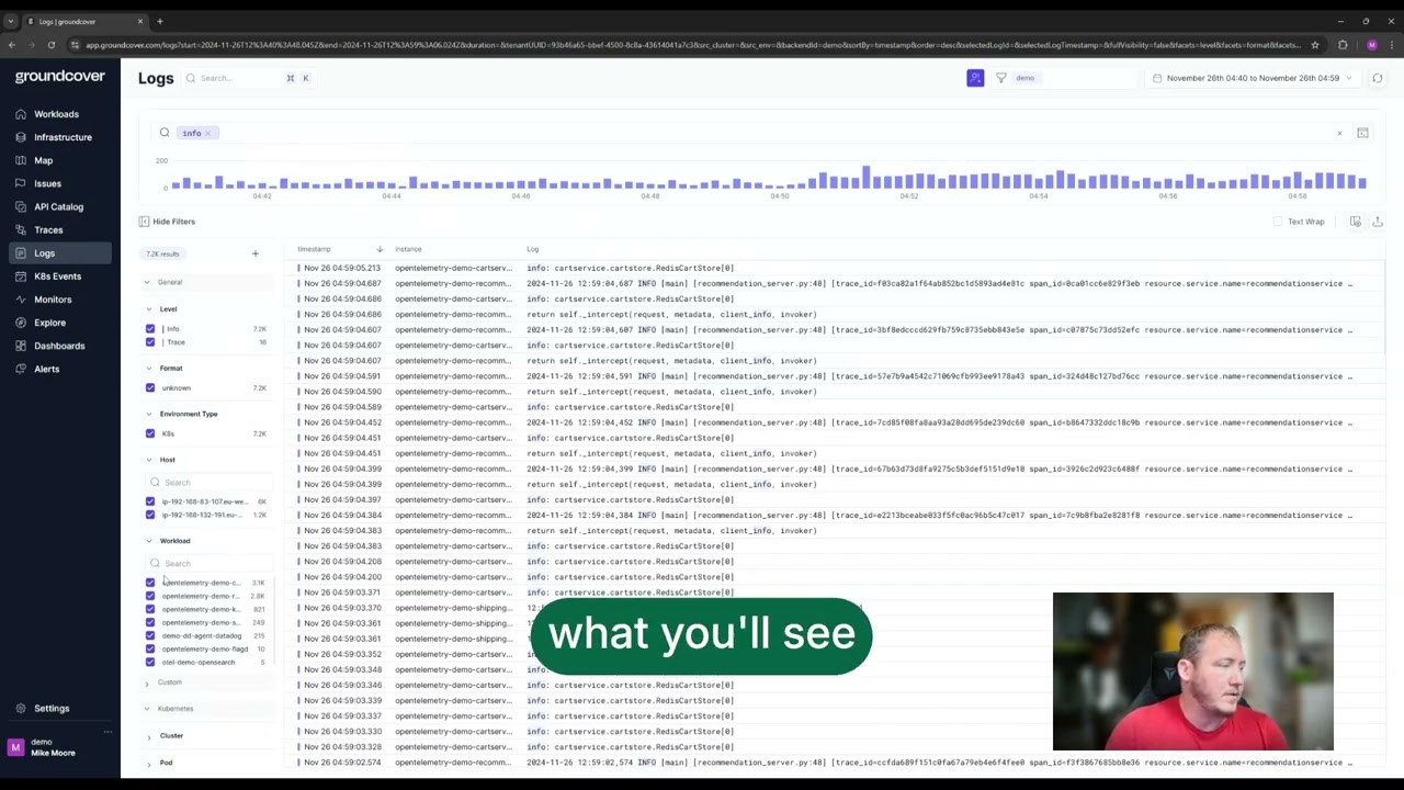 Get 20-50x faster log searches with groundcover
