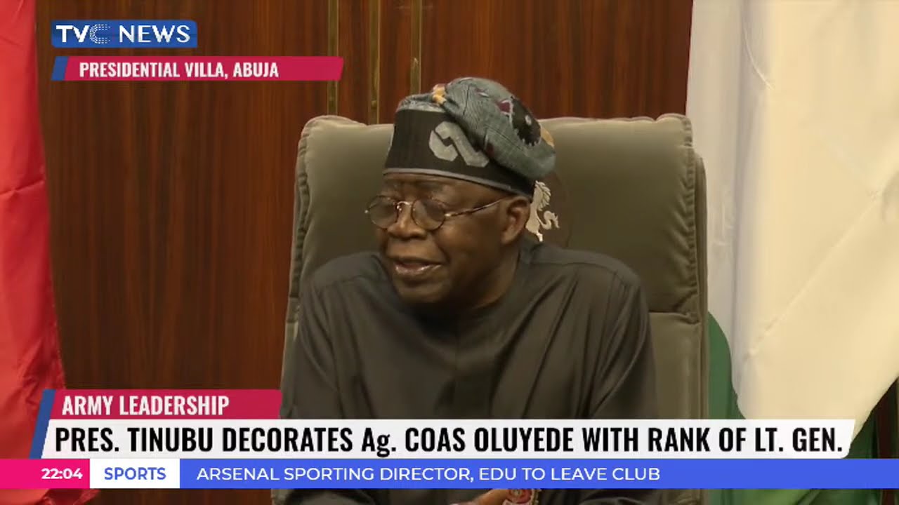 Tinubu Promotes Acting COAS Oluyede To Lieutenant General Rank