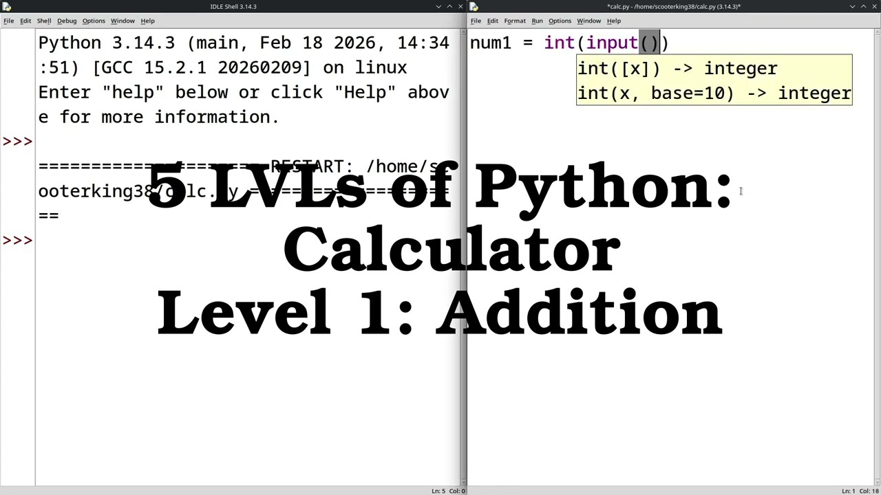 5 LEVELS of python CALCULATORS for NOOBS
