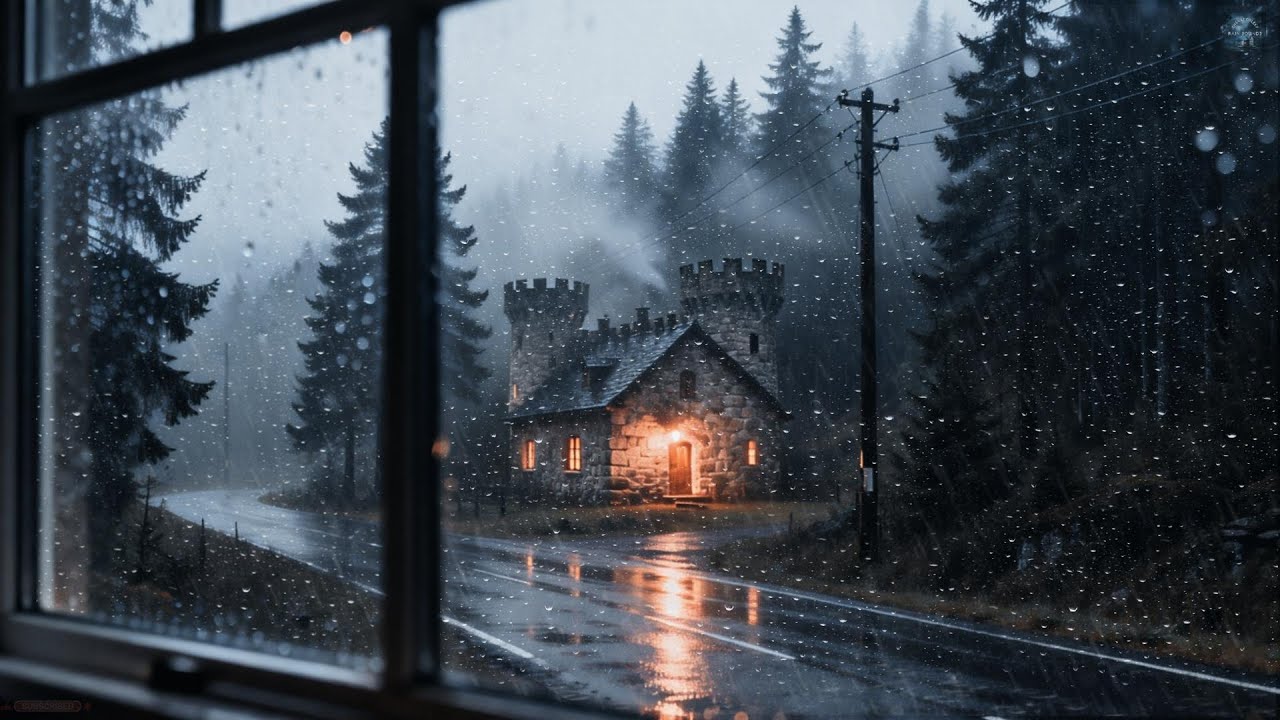 Forest Cabin in a Quiet Rainfall  | Deep Rest With Nature Sounds  | Rain Sound and Thunder (NO ADS)