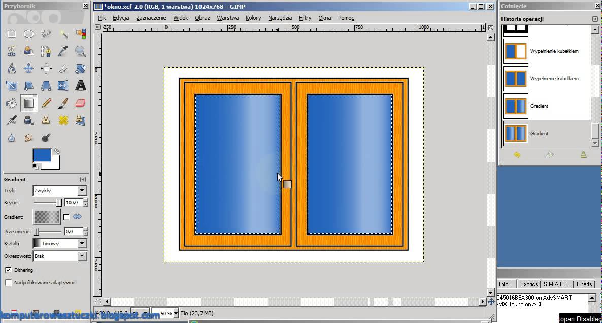Kurs grafiki komputerowej w programie Gimp cz. 3 - Desenie i gradienty