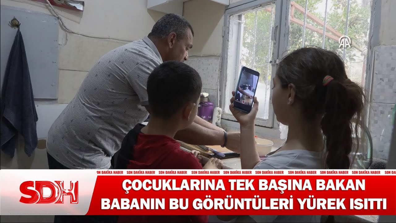 'Anne' Gibi Baba! Çocuklarına Tek Başına Bakan Babanın Bu Görüntüleri Yürekleri Isıttı...
