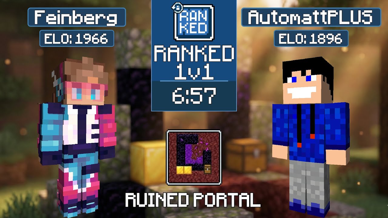 Feinberg vs AutomattPLUS | MCSR Ranked | Ruined Portal Seed