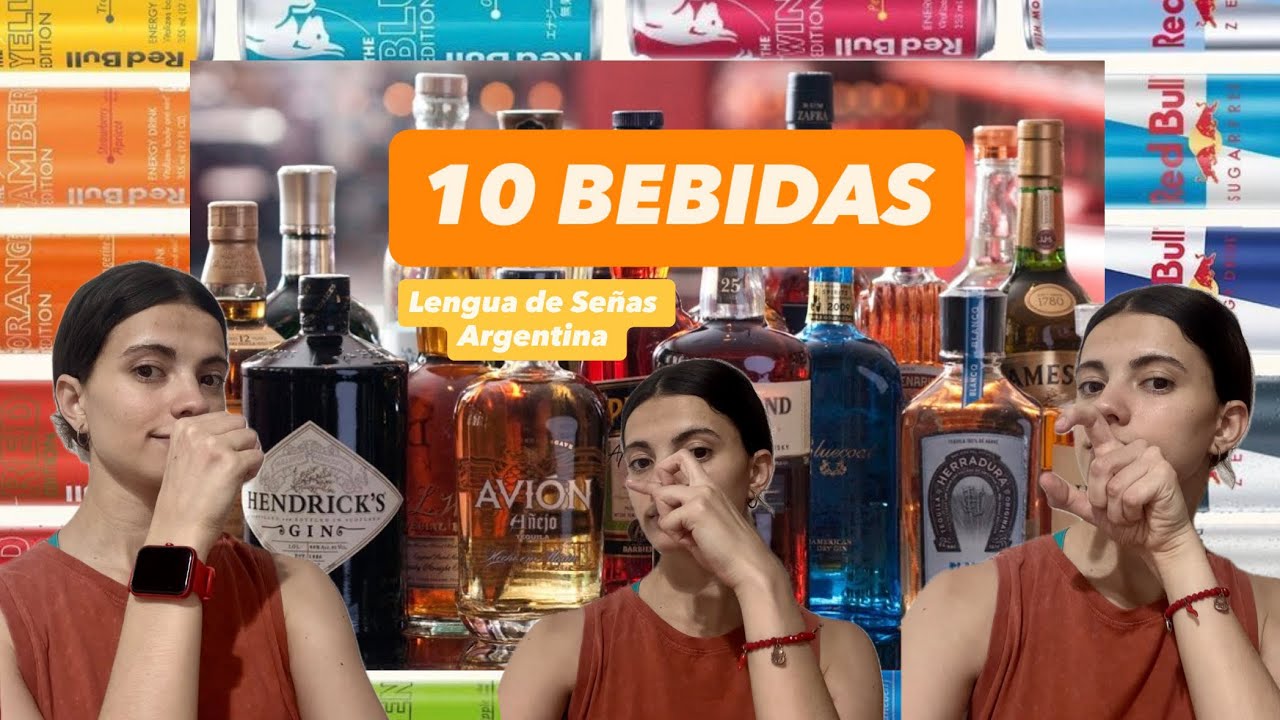 10 Bebidas 🍷🍺🥃🍹🍸 LSA (Lengua de Señas Argentina)