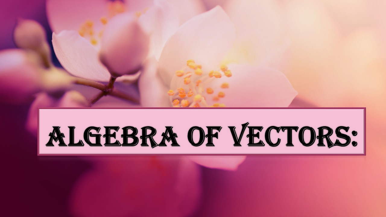 #Algebra of Vectors:~
