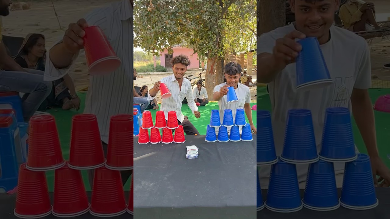 Best fast run complete cup pyramid challenge #shorts #game