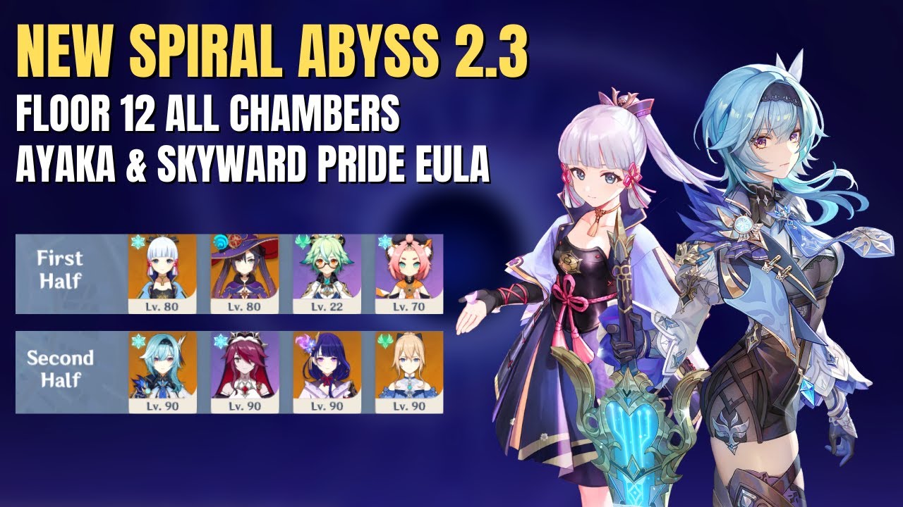 NEW Spiral Abyss 2.3 | Ayaka & Eula - Floor 12 All Chambers (9 Stars) | Genshin Impact